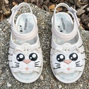 Mini Melissa White Cat Jelly Sandals